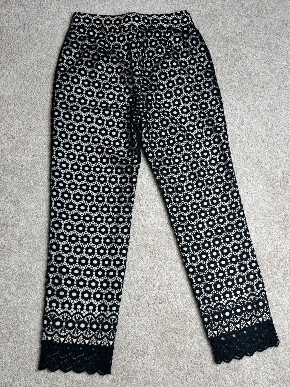 Like New, J Crew Daisy Lace Black Lace Pants, Size 2P